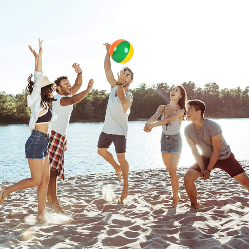 Coopay 60 Pack Inflatable Beach Balls, Classic Rainbow Swimming Pool Ball for Summer Water Games