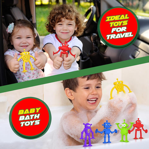 Baby Bath Suction Toy: No Hole Suction Bath Toys for Toddlers, Robot Fidget Toys for Sensory Play