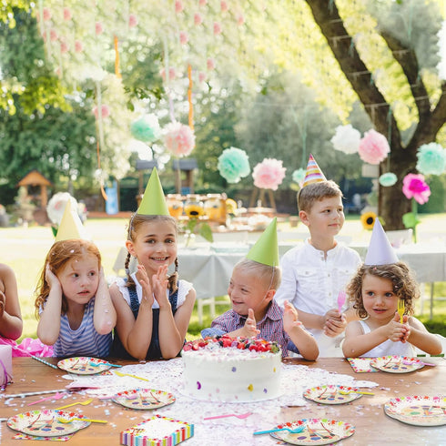 96 Pcs Art Plates and Napkins Party Supplies, Paint Tableware Set for Art Paint Birthday Baby Shower Serves 24