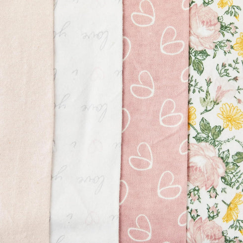 Generic 4-Piece Cotton Flannel Baby Receiving Blankets, Pink Soft Baby Blankets for Girls, Flannel Receiving Blankets.