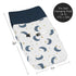 Sweet Jojo Designs Moon and Star Boy or Girl Baby Nursery Changing Pad Cover - Navy Blue and Gold Watercolor Celestial