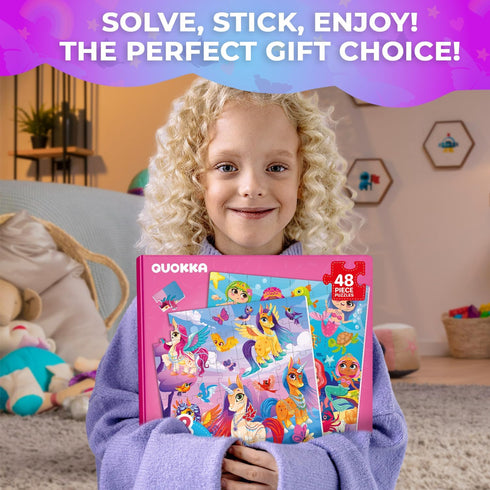 QUOKKA Magnetic Puzzles for Kids Ages 4-6, 2x48 Travel Puzzle Games for Toddlers, Car Activities Toy