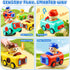 1-3, 4PCS Set 12-18 1st 1-2 Keamaidy Baby Car Toys for Toddler Press to Go Push Car, Infant Play Whistle Vehicle Toy