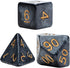 Gate Keeper Games and Dice: Mercurial Dice - 7pc RPG Set, Deep Shimmering Black Resin & Gold Numerals
