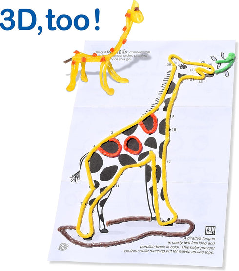 WIKKI STIX Animal Activity Pak, 12 Zoo Animals with Hands-on Activity, Made in The USA