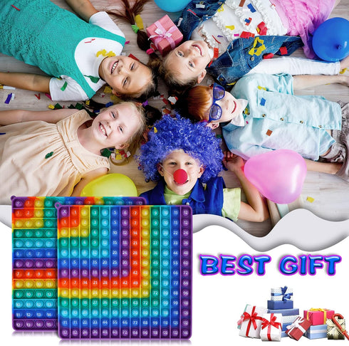 2 in 1 Multiplication Table and Digital Addition Table - DK-SIMINA Rainbow Dimple Fingertip Math Toy (1 PCS)