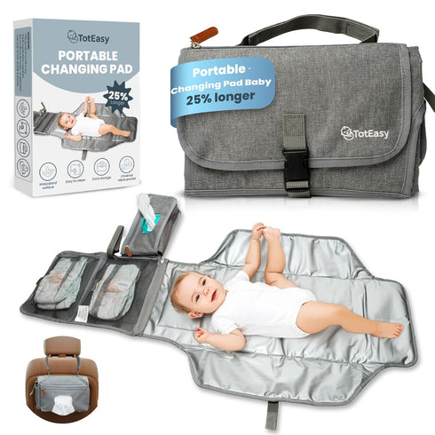 TotEasy Portable Changing Pad - Changing Pad Travel Extra Long Waterproof with Storage