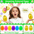 100 2.4" 6 PCS Plastic Easter Eggs with Golden Eggs, Empty Fillable Bright Colorful Eggs for Kids Boys Girls Easter