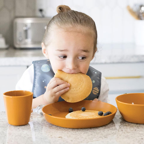 Sets Tiny Twinkle Mess-proof Apron Bib and Tableware Bundle