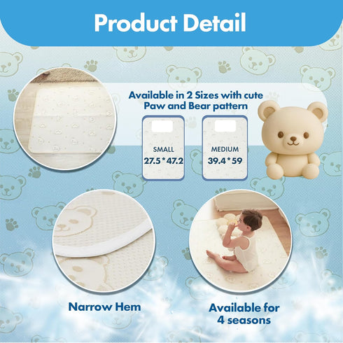 GML Summer 27.5x47 Teddy Cooling Crib Mattress Pad Waterproof Baby Mattress Protector for Toddler Bed Soft, Breathable