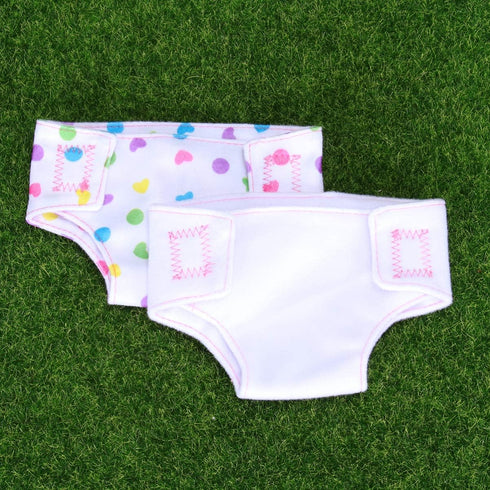 Tomaibaby Doll Clothes, 2pcs Adjustable Reusable Doll Diapers for 14-18 Inch Baby Dolls