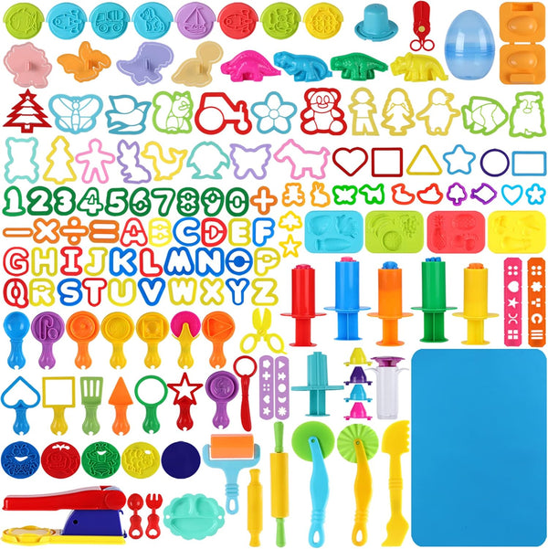 144 PCS Dough Tools Set for Kids Ages 3-8 Includes Letter &