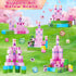 100PCS Sets, 3 4 5 6 7 8-12 Magnetic Blocks - Magnetic Building Block for Kids, Build Pink Princess Castle Magnet Cubes