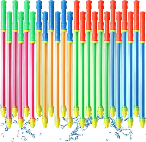 22.4 Inch Crayon Water Guns, Water Tube Squirters for Summer Pool Party, 24 Pieces Squirt Guns
