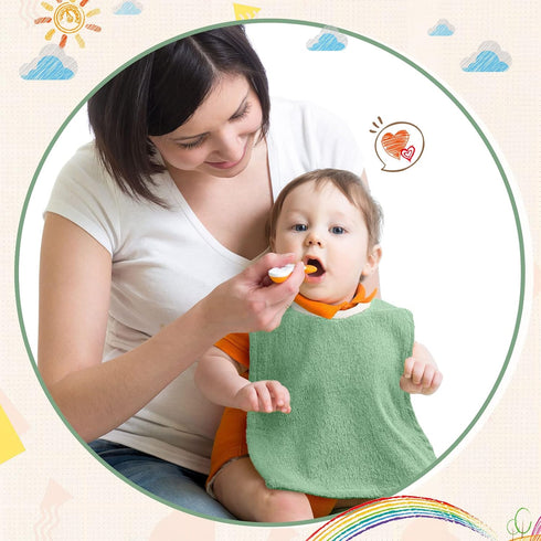 6 Foaincore Pcs Pullover Baby Bibs Cotton Terry Toddler Absorbent Infant for Feeding and Drooling Towel Bib (Fresh