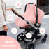 Elstey Muslin Baby Car Seat Cover, Breathable Canopy with Zipper Opening, Universal Fit for Infant Stroller
