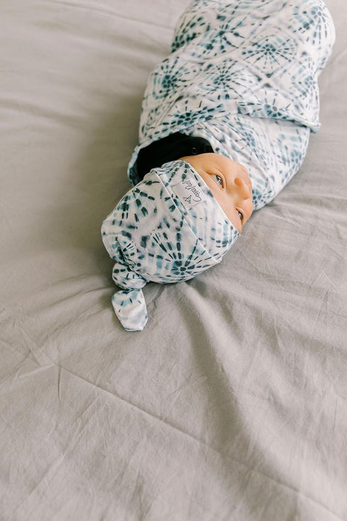 Indigo Premium Knit Baby Swaddle Blanket - Large Size