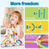 ROUSKY Set, 66 (66PCS) Magnetic Building Blocks Construction Pieces, Educational STEM Toy with Flexible Tubes