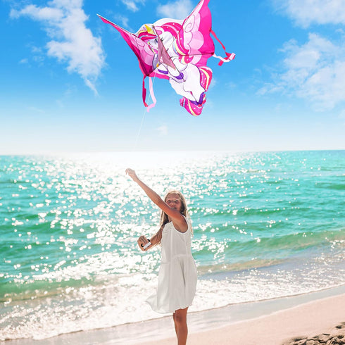 JOYIN 43.3'' GIANT Unicorn Kite, Easy to Fly Huge Kites for Kids and Adults with 262.5 ft String