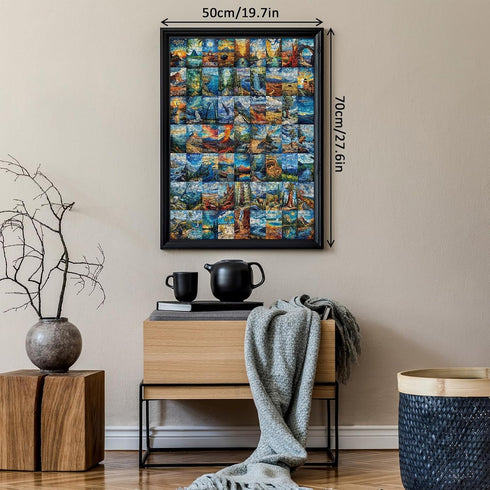 National Parks Puzzle Art Puzzles for Adults 1000 Pieces, Van Gogh Painting Jigsaw Puzzles, Yellowstone