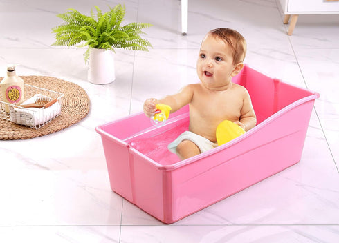 GanEn Portable Pink Baby Bath Tub by