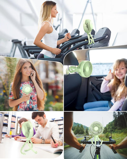 Stroller Fan Clip on Baby Fan - Quiet Small Portable USB Rechargeable Battery Operated Fan for Car Seat, Flexible