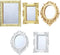 5 Pieces Miniature Dollhouse Mirror - European Frame Victorian Baroque Wall Mirror, Gold and Silver