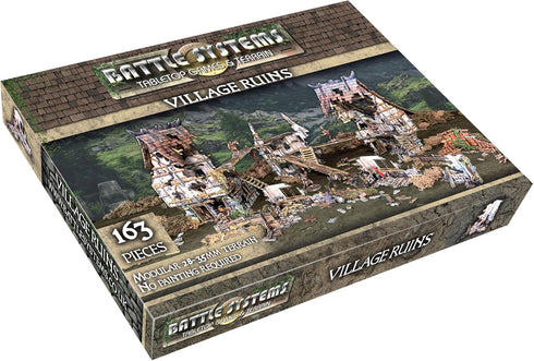 Fantasy Battle Systems Figure Wargames Terrain, 163 Piece Village Ruins for 28mm Miniature Wargaming