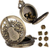 Mini DND Dice Set Steampunk Hollow Bard Pocket Watch Shell Case, 7pcs Tiny Polyhedral Metal Dice
