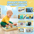 1 2 3 Busy Board Montessori Toys for Year Old, Wooden Toddler Sensory Toy Busy Board with LED Lights Sound Switch