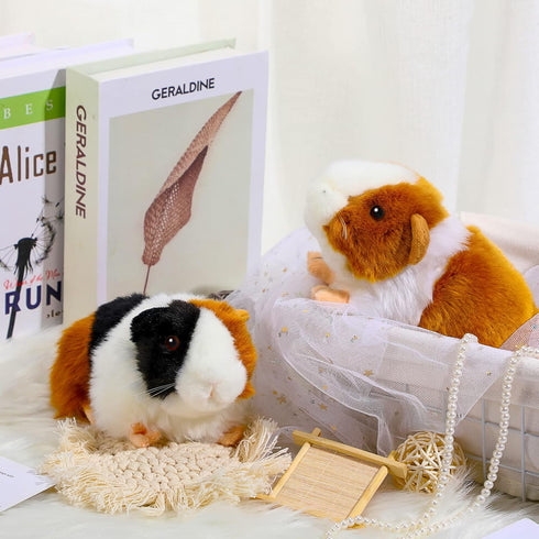 2 Pieces 8 Inch Cute Guinea Pig Plush Toys, Realistic Stuffed Animals for Boys Girls Themed Party Supplies