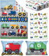 Baby Boom 4 Set, Set Funhouse Construction Area Piece Toddler Bedding Trucks Includes Comforter, Sheet Fitted + Top