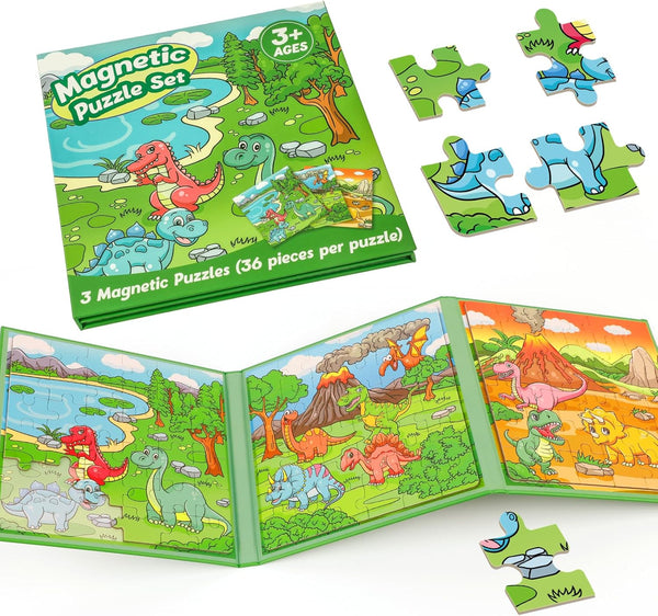 Magnetic Puzzles for Toddlers 3-5 - 36 Pieces Travel Games, Airplane Car Road Trip Activities for Kids