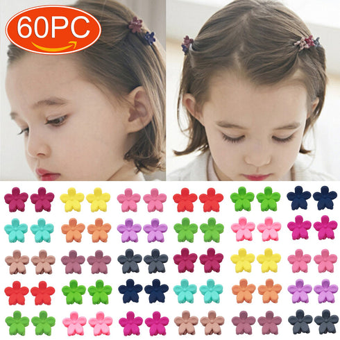 Elesa Miracle 60pcs Baby Girl Mini Hair Claw Clips, Flower Hair Bangs Pin, Baby Girl Hair Accessories