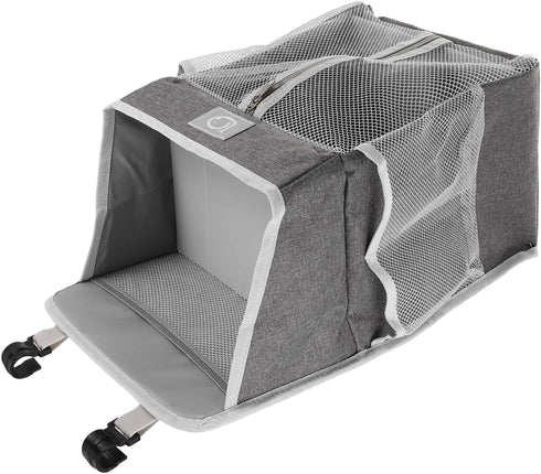 Toyvian Large Capacity Nursery Hanging Organizer Bag for Supplies and Diapers, Gray