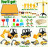 2.2lbs 36Psc Set 3+ Billeeit Sand Construction Kit with Big Foldable Sandbox and Moldable Sensory Play Sand, Truck Toys
