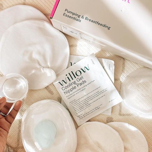Willow Cooling Gel Nipple Pads for Breastfeeding, 6 Count, Soothing Nursing Pads for Sore Nipple Relief