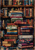 Larkipuzz 1000 Vintage Library Bookshelf Jigsaw Puzzle Piece for Adult, Funny Books Challenging Painting Jigsaw
