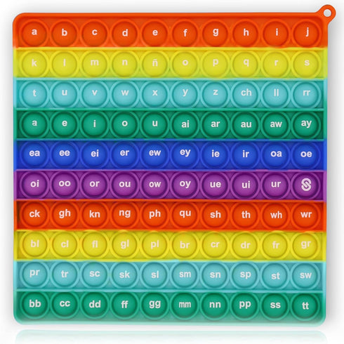 PETBSNVB Both Side Alphabet, Letter, ABC, Phonics Pop Board, Square Popper, Montessori