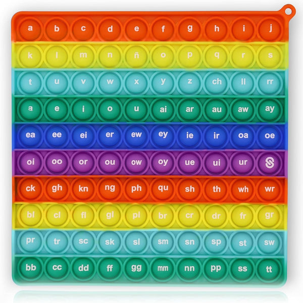PETBSNVB Both Side Alphabet, Letter, ABC, Phonics Pop Board, Square Popper, Montessori