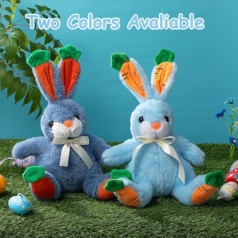 15 inch HollyHOME Bunny Stuffed Animal, Bunny Plush Toys, Cute Carrot Rabbit Easter Gift for Kids Girls Boys Navy Blue