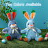 15 inch HollyHOME Bunny Stuffed Animal, Bunny Plush Toys, Cute Carrot Rabbit Easter Gift for Kids Girls Boys Navy Blue