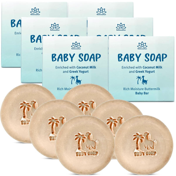 Organic Baby Soap Bars with Greek Yogurt and Coconut Milk - Naturally