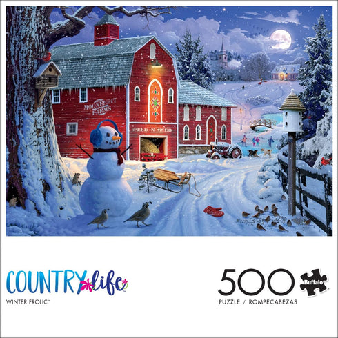 Buffalo Games - David Stevenson - Winter Frolic - 500 Piece Jigsaw Puzzle for Adults Challenging Puzzle Perfect for Game Nights - Finished Puzzle Size is 21.25 x 15.00
