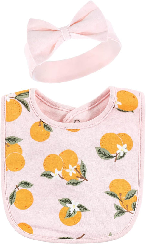 Set Hudson Baby Unisex Baby Cotton Bib and Headband
