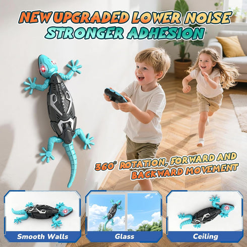 3+Years KETIEE RC Wall Crawler Gecko: Wall Climbing Gecko Toy for Kids, Remote Control Climbing Lizard with Led Glowing