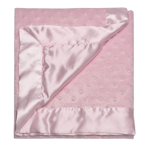 Baby Starters Textured Dot Blanket with Satin Trim, Pink 30" x 40" by Baby Starters