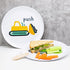 Set 4 Bulldozer, Tiny Expressions - Construction Plates for Toddlers - of Melamine Plates for Kids - Excavator, Cement