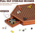 15-Inch Set 72 Wooden Chinese Checkers Board Game Classic Strategy Game with Glass Marbles, Dual-Sided Storage Drawer