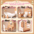 Set 2 3+ TUZT Suitcase Dollhouse Furniture for Kids, Mini Dollhouse Box with Flexible Dolls and Bedroom&Bathroom